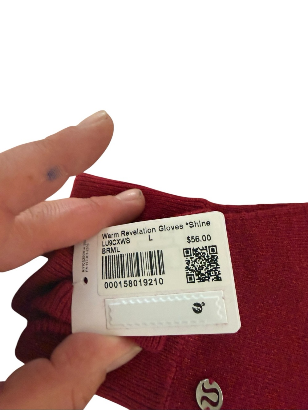 lululemon athletica  Burgundy Knit Gloves NWT size large - Picture 3 of 3